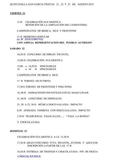Programa fiestas 2015