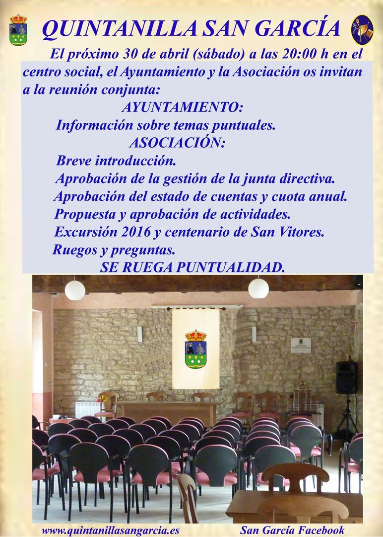 Reunión Ayuntamiento y Asociación Cultural de Quintanilla San García